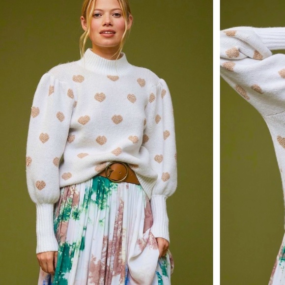 Anthropologie Hearts High Neck Sweater Size XL. - Picture 3 of 7